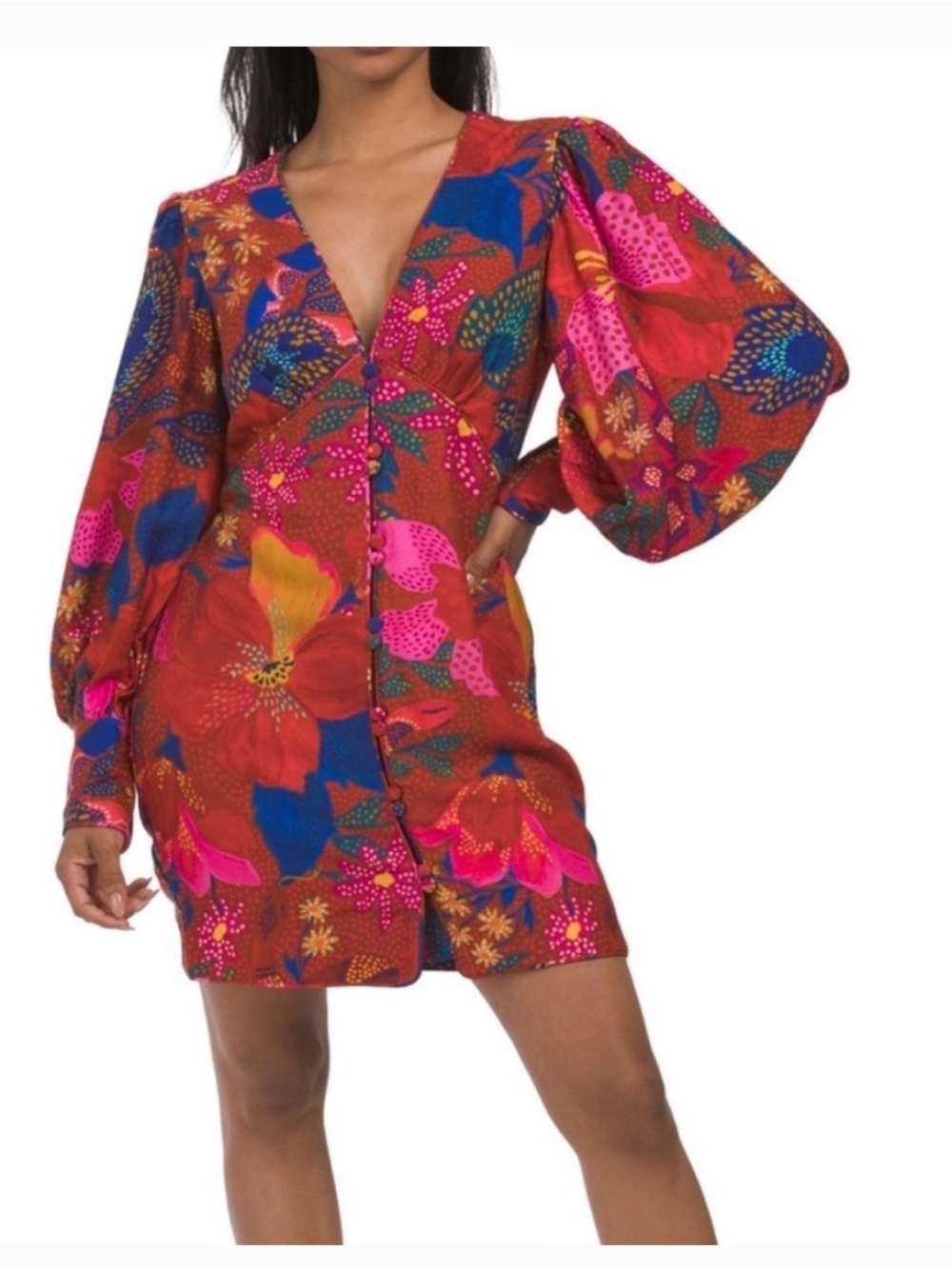 Farm Rio SNAKE GARDEN MINI DRESS